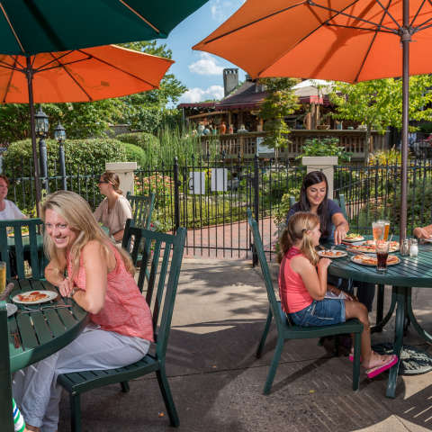 People Dining outside on a patio