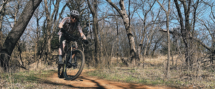 Man Mountain Biking on Bluff Creek Trail