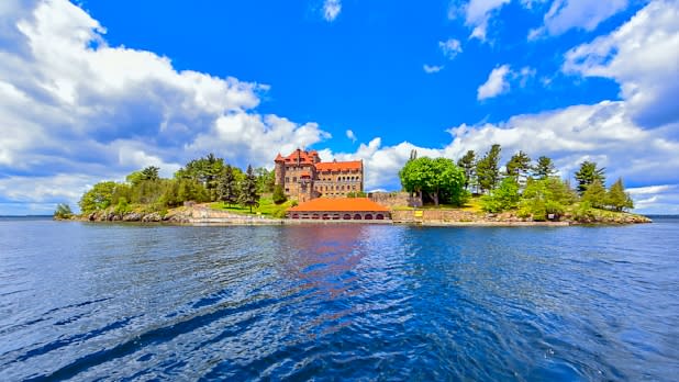 View of Singer Castle from the water of St. Lawrence River