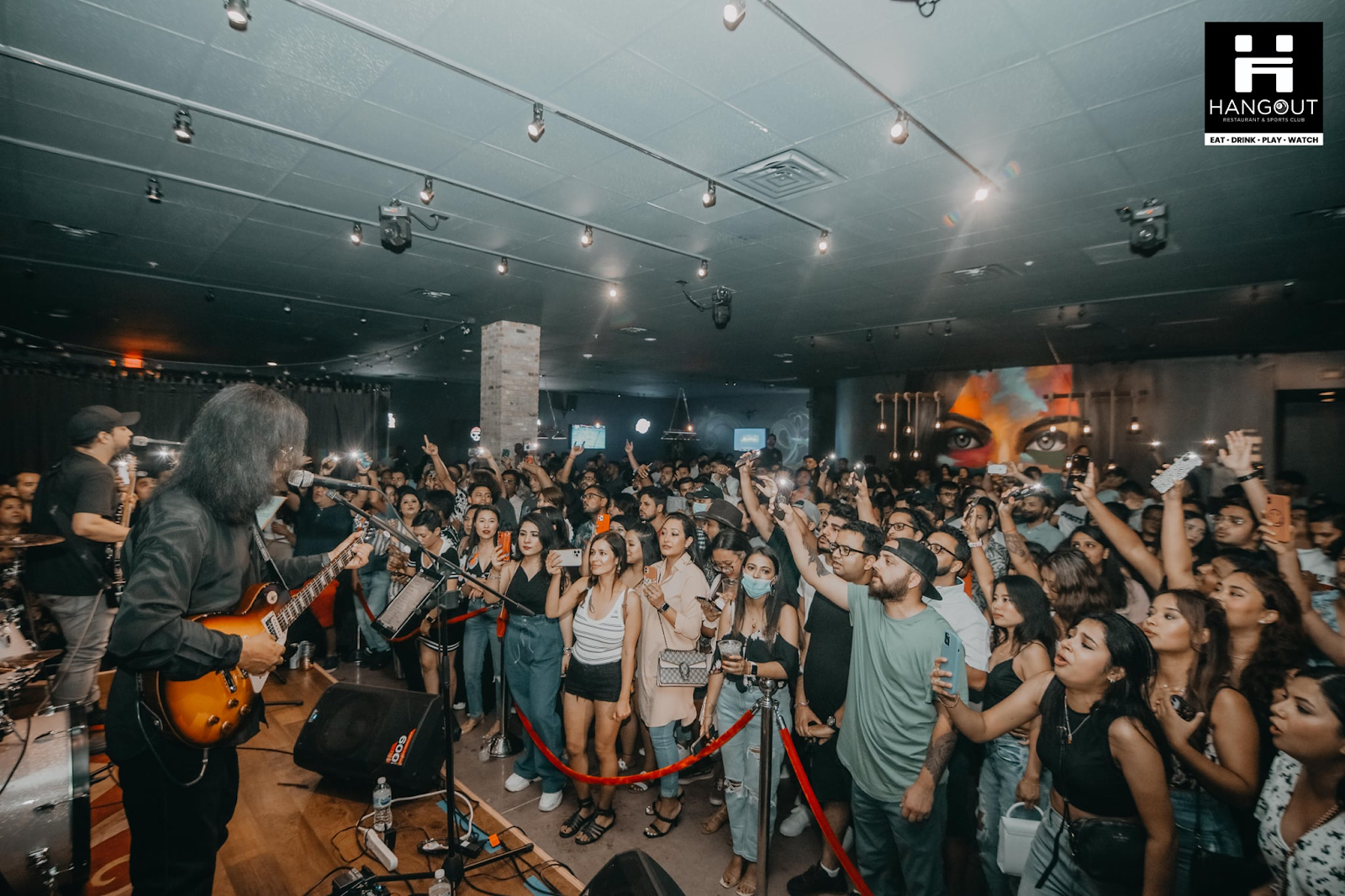 Band Playing For Crowd At Hangout Restaurant & Sports Club In Irving, TX