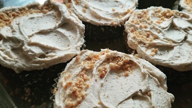 Cupcakes topped with icing