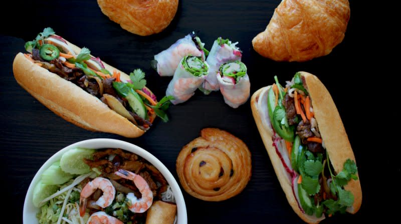 Bahn mi sandwiches, spring rolls, and noodle bowls from Mi-Sant Bahn Mi in Brooklyn Park, MN