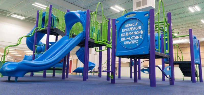 An indoor jungle gym at Playground Plaza in Maple Grove, MN