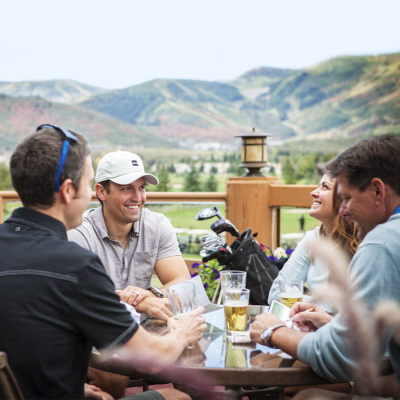 Foursome at the 19th hole at a Park City golf course