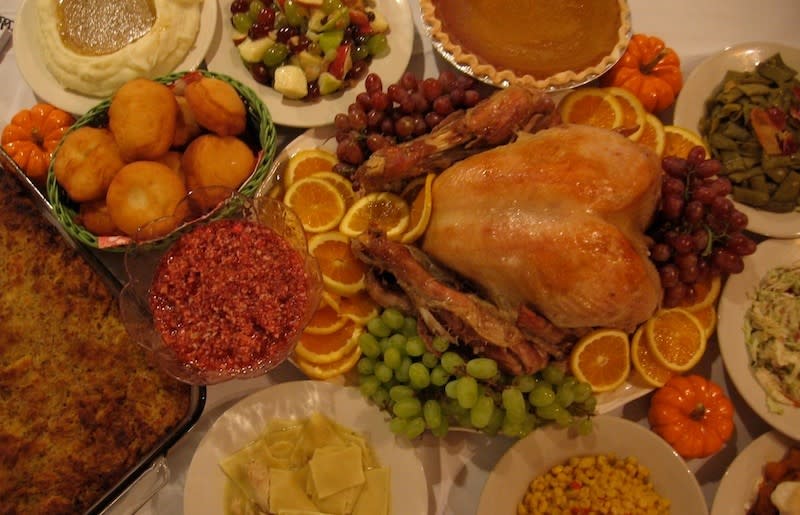 Joe Hubers Thanksgiving meal small