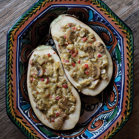 TNM Hatch Chile Stuffed Eggplant