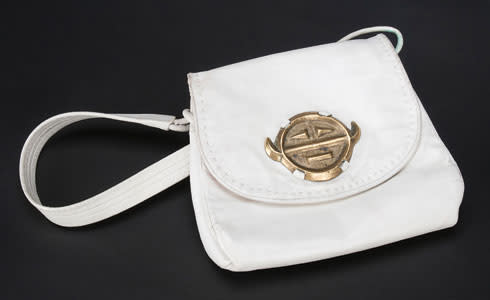 Savvy Collector » Leather Shoulder Strap Purse with Charles Loloma Emblem  by Lloyd Kiva NewLloyd Kiva New