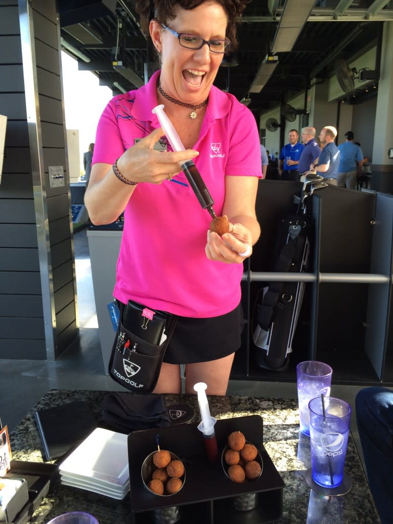 Injectable Dusted Donut Holes at Topgolf