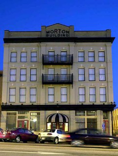 Morton Theatre exterior evening