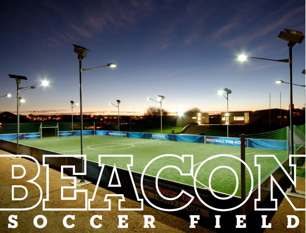This mini urban soccer field in Katutura, Namibia will be the model for Beacon Field in Lansing, Michigan.