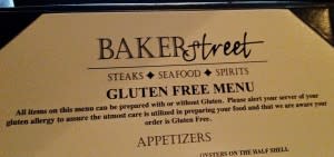 Gluten-Free Menu