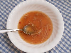 Hot and sour soup - savory and not too spicy. 