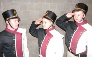 Kids in costume are rehearsing for the Steadfast Tin Soldier play 