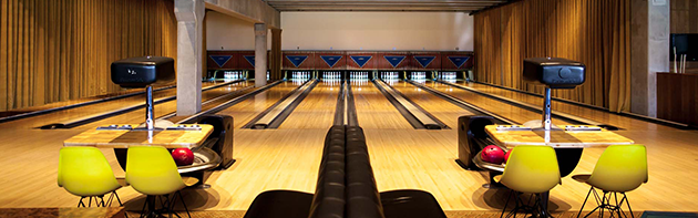 Image of the interior of Dust Bowl (a retro bowling alley) in the Midtown District of Oklahoma City.