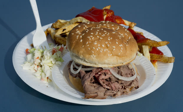 Roasted Beef Sandwich From Hemps Meats Stand In Frederick County, MD