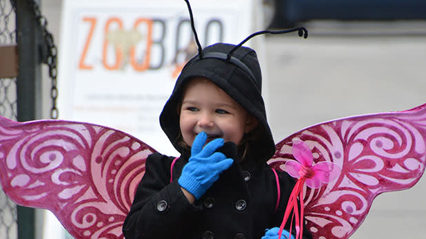 Child dressed up as a bug with wings at ZooBoo hosted by Seneca Park Zoo