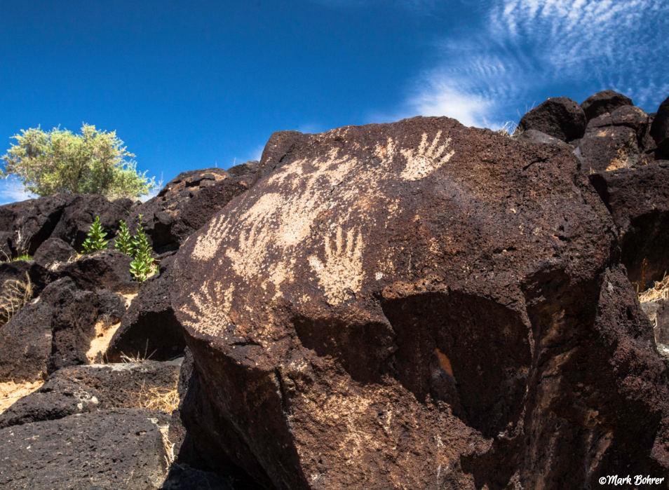 Hand prints at Petroglyph National Monument in Albuquerque, New Mexico