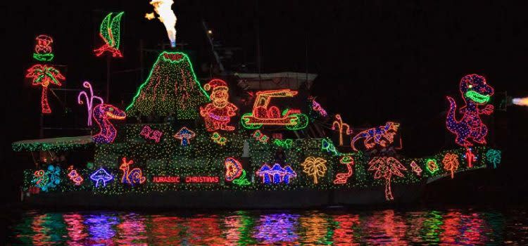 Newport Beach Christmas Boat Parade Volcano