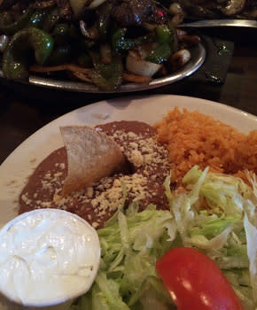 Fajitas and fixings at El Taco Real Fajitas and fixings at El Taco Real