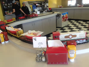 Tyler's Tender counter train Tyler's Tender Restaurant Schererville train at the counter
