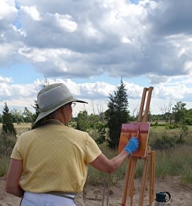 Painting in the dunes