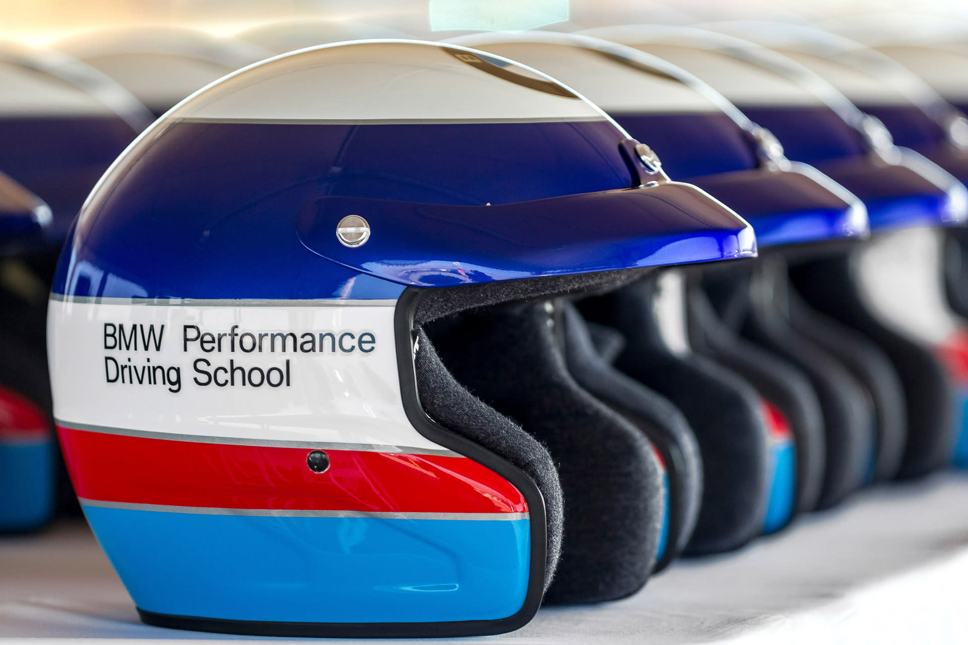 BMW Performance Driving School helmets