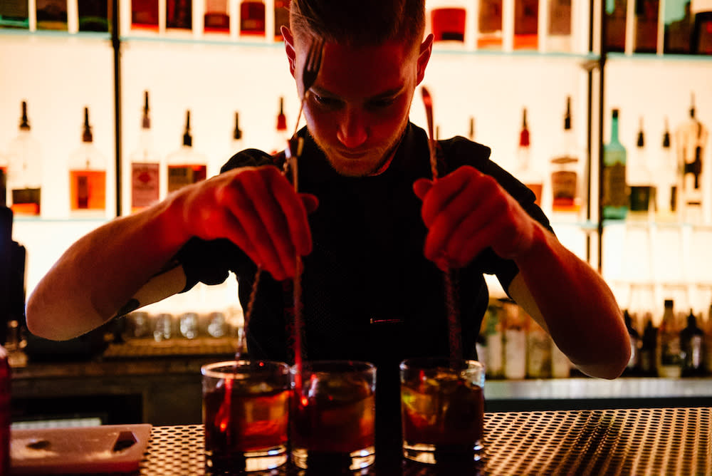 Mixing top-shelf cocktails at BAR-X