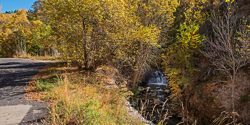 One of the small waterfalls of City Creek along the way