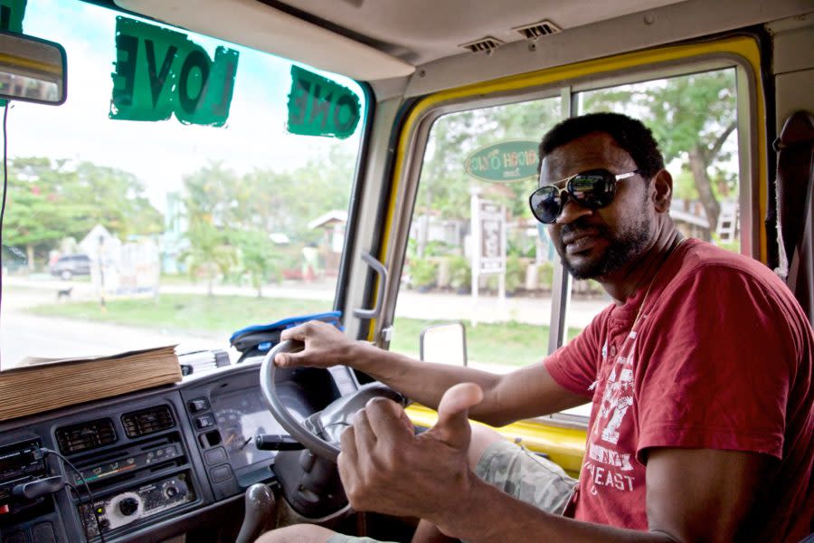 Lenbert Williams, host and driver of the One Love Bus Bar Crawl in Negril, Jamaica.
