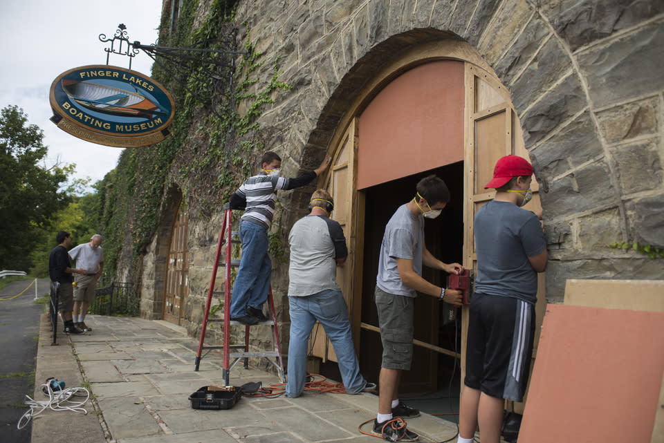 Finger Lakes Boating Museum Door Restoration Eagle Scout Project courtesy of Stu Gallagher