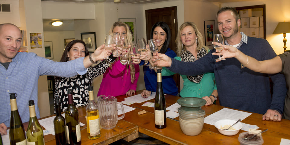 Friends Toasting Wine at Keuka Lake Vineyards courtesy of Stu Gallagher