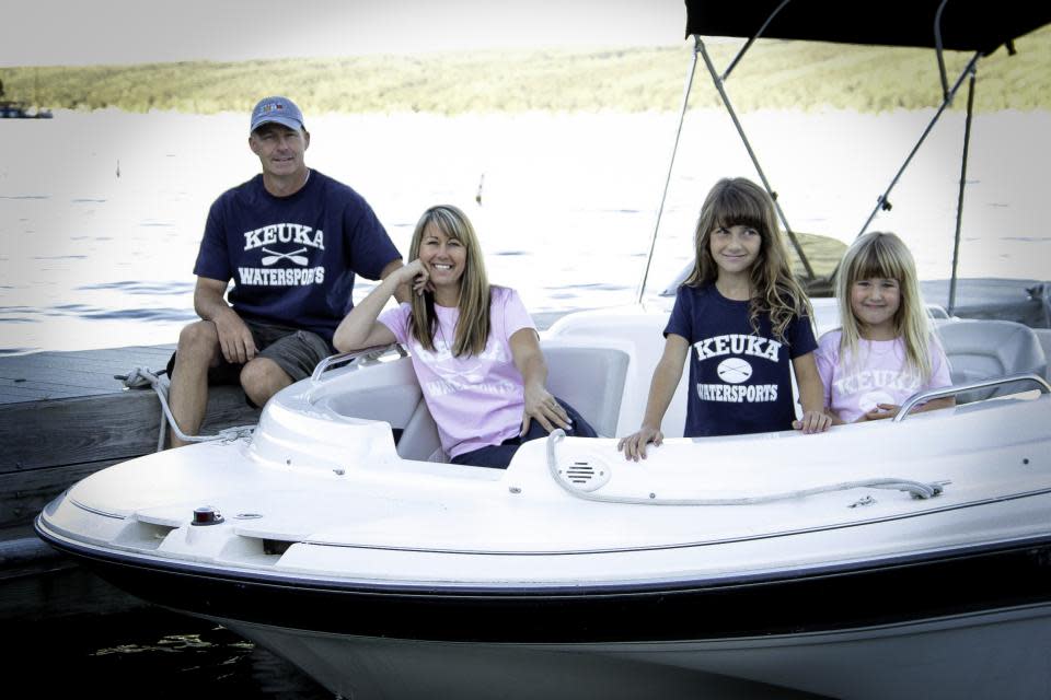 Lance Locey and family enjoying an evening on Keuka Lake.