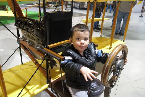 Baby J tries steering a plane Baby J tries steering a plane