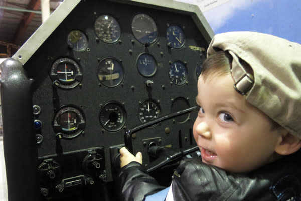 Baby J in the cockpit Baby J in the cockpit