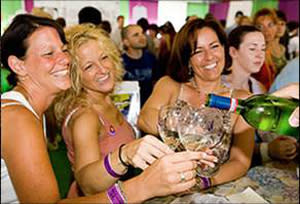 Finger Lakes Wine Festival Friends enjoy a refreshing glass of Finger Lakes wine.