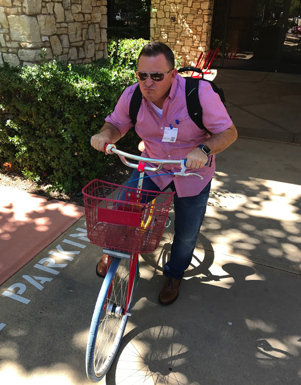 Jason taking on the Google G Bikes. Jason taking on the Google G Bikes.