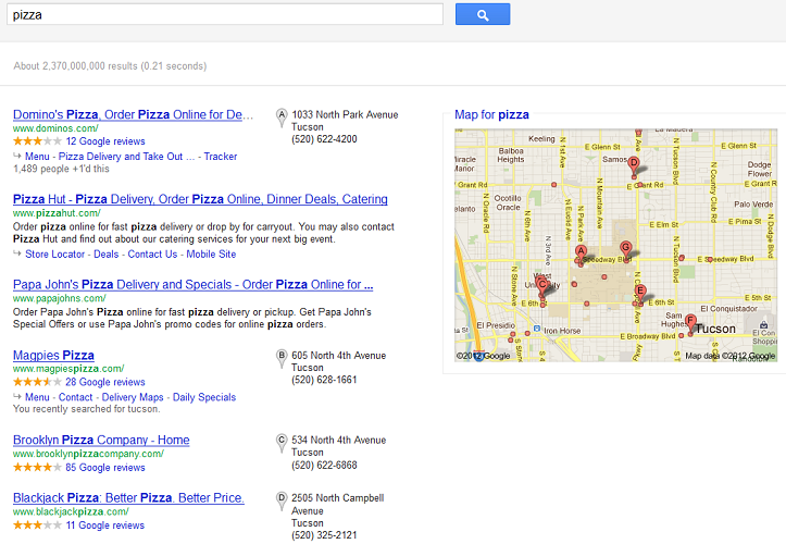 Google Places Example for SEM Blog
