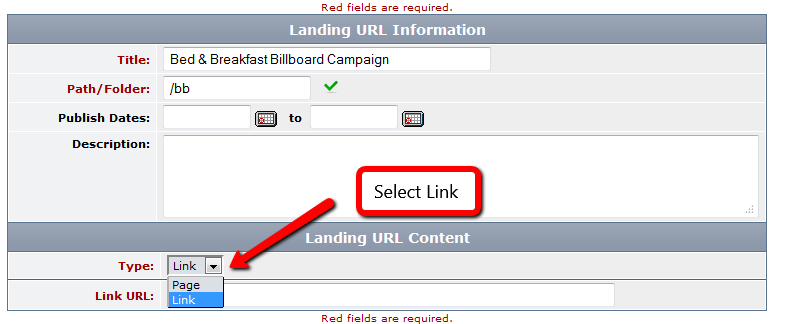 Landing URL Module Example