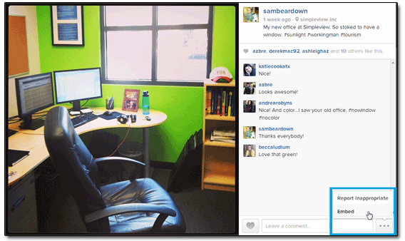 Instagram Sam Brace Office Embed