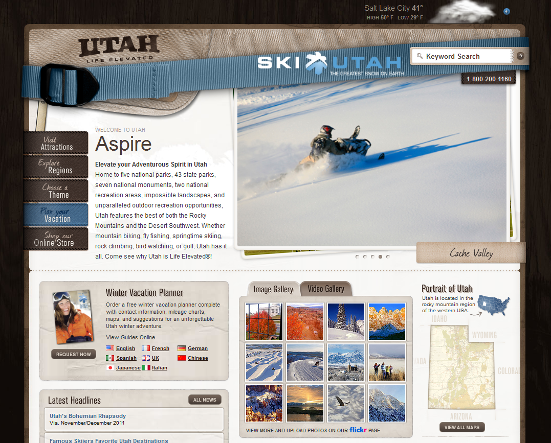 Utah Tourism Website - Prior to March 2012