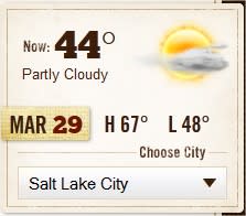 Utah Tourism Website - March 2012 - Weather Widget