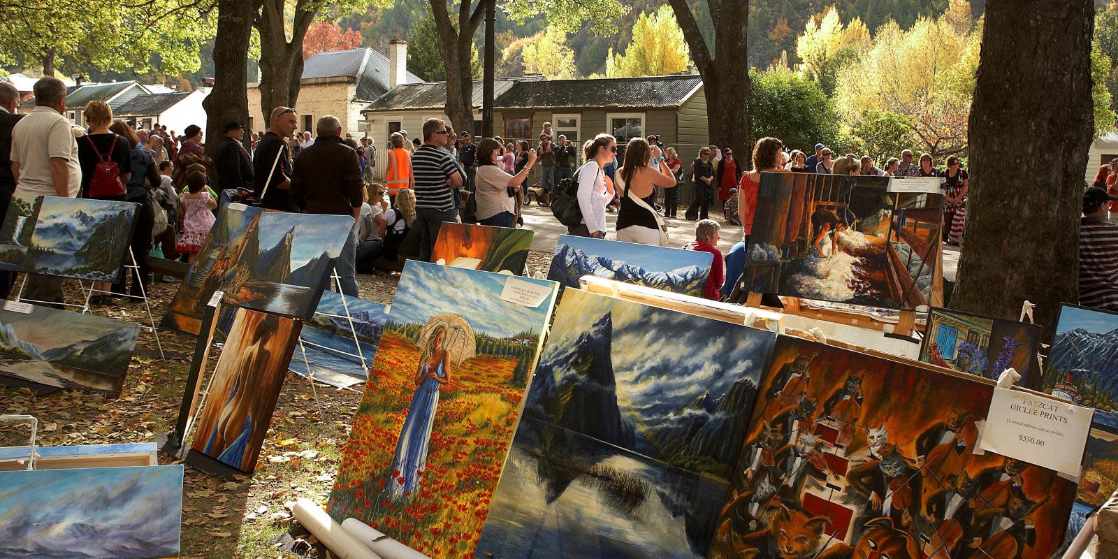 Paintings at Arrowtown market