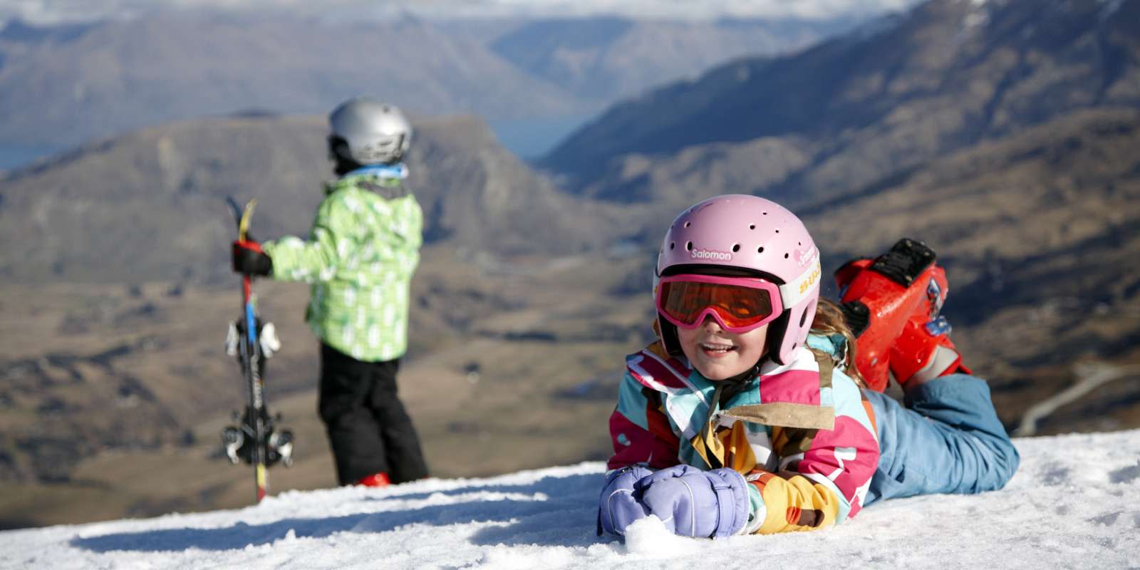 Family ski day at Coronet Peak