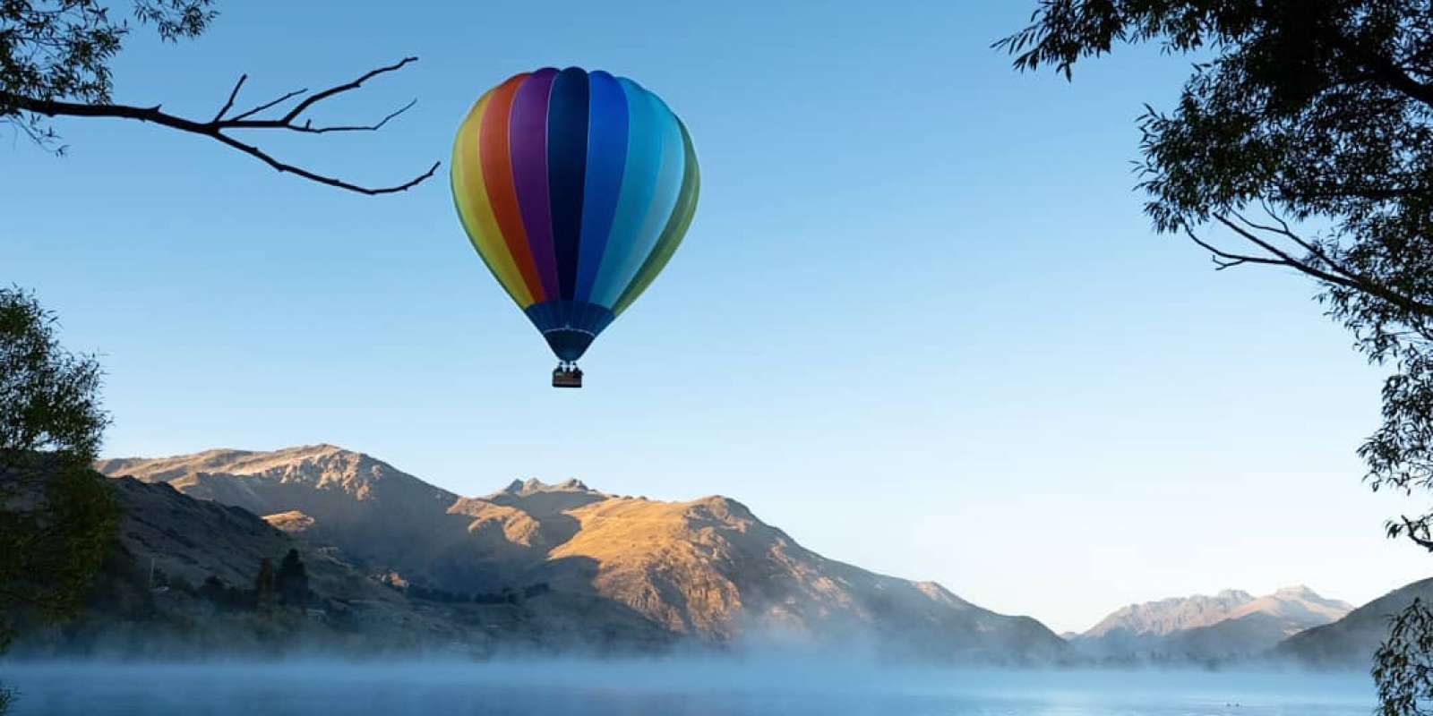 Hot Air Balloon over Lake Hayes