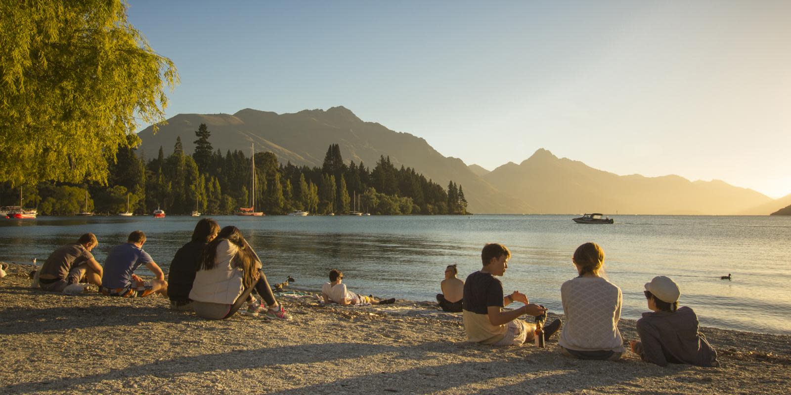 Watching the sunset on Queenstown Bay
