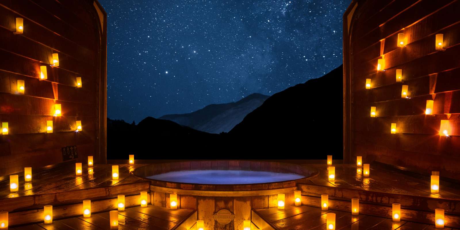 Onsen Hot Pools at night