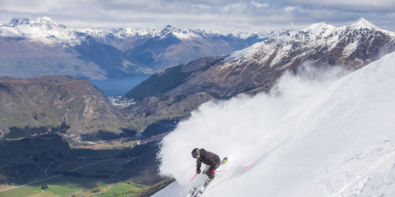 Skiing at Coronet Peak