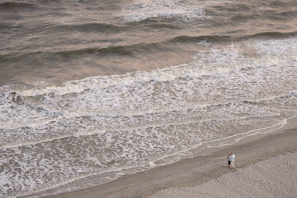 Couple on the beach in North Myrtle Beach. 