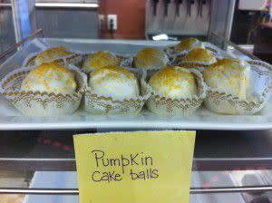 Pumpkin Cake Balls--Last visit to Kathy's Kandies I didn't leave without a dozen for myself and family!  Delicious!!