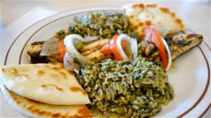 Grilled swordfish kebab